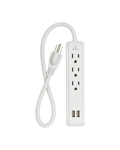 3 OUTLET POWER STRIP WITH 2 USB PORTS