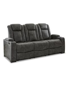 Signature Design by Ashley Soundcheck Power Reclining Leather Look Sofa