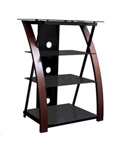 Wood glass audio stand, 4 shelves